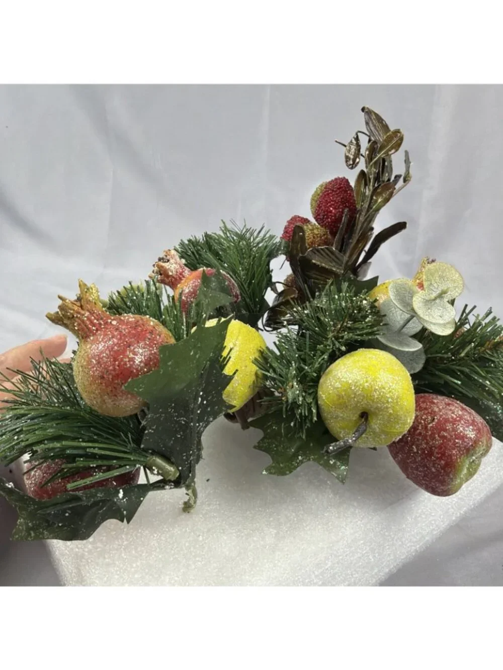 Lot Vintage Christmas Holiday Plastic Floral Wreath Picks Sugar Bead Fruit Berry